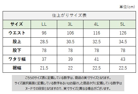 サイズチャート