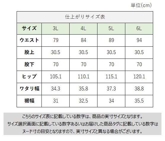サイズチャート