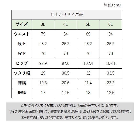 サイズチャート