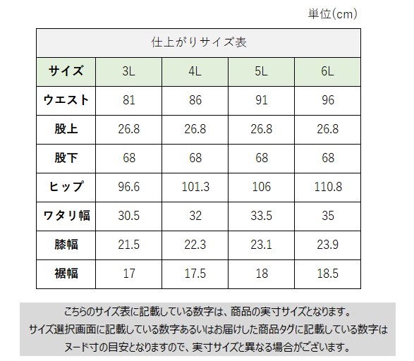 サイズチャート