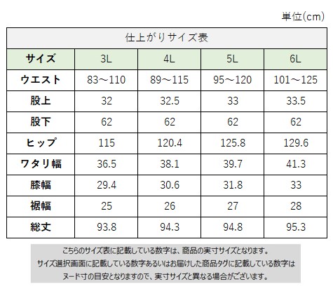 サイズチャート