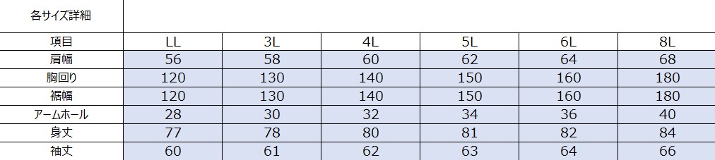 サイズチャート
