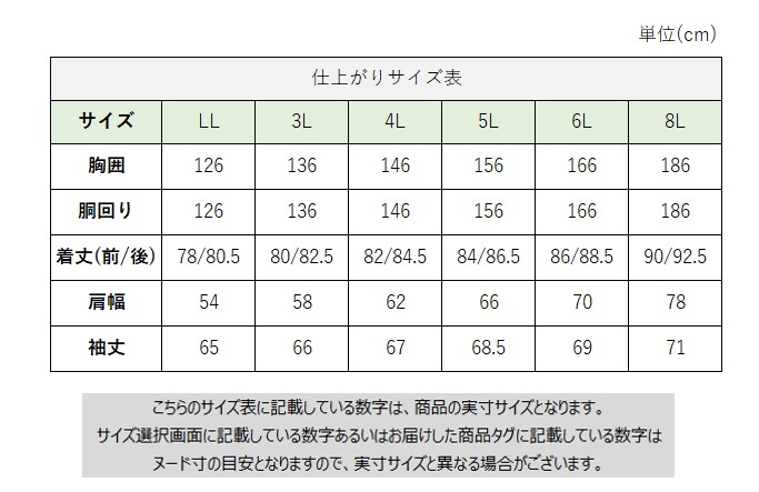 サイズチャート
