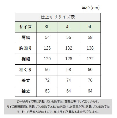 サイズチャート