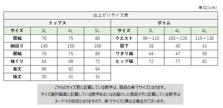 サイズチャート