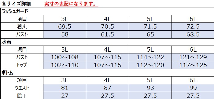 サイズチャート