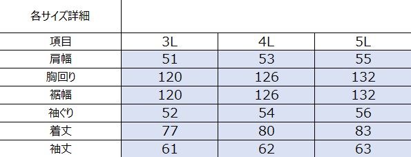 サイズチャート