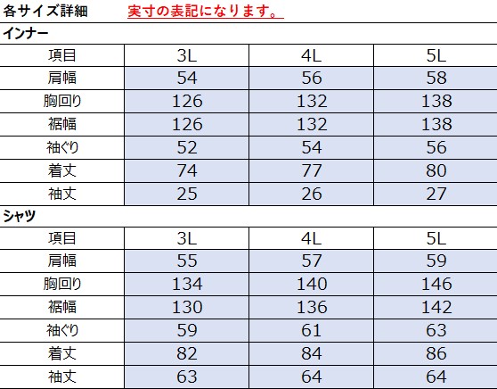 サイズチャート