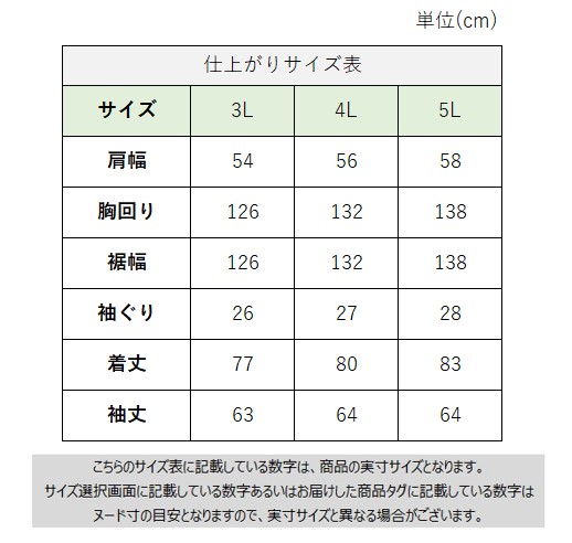 サイズチャート