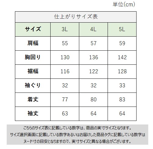 サイズチャート