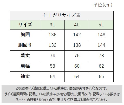 サイズチャート