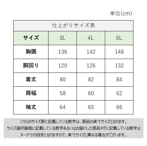 サイズチャート