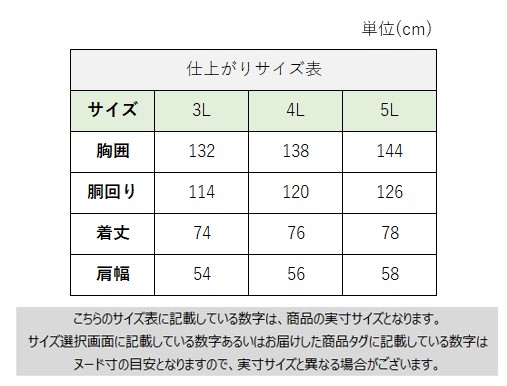 サイズチャート