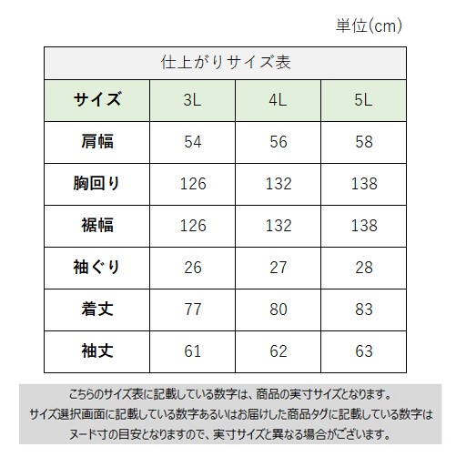サイズチャート