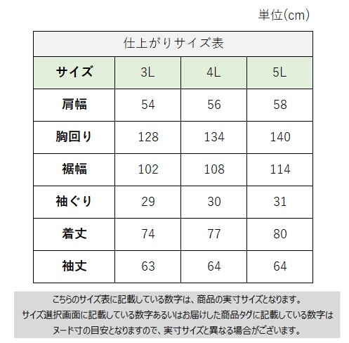 サイズチャート