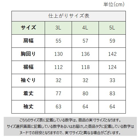 サイズチャート