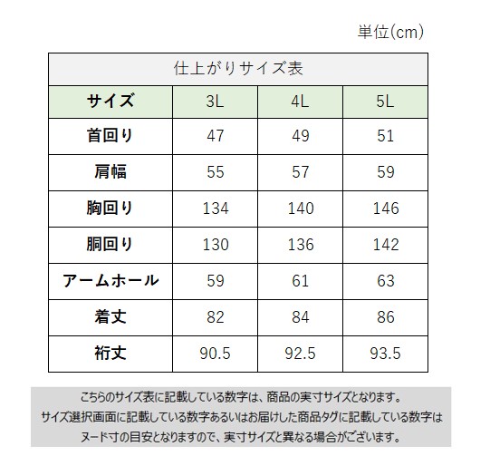 サイズチャート