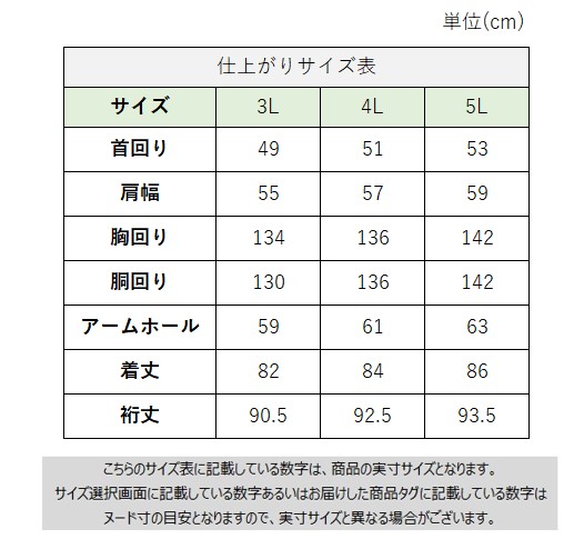 サイズチャート