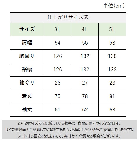 サイズチャート