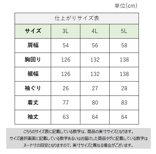 サイズチャート