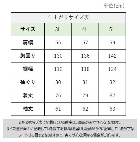 サイズチャート