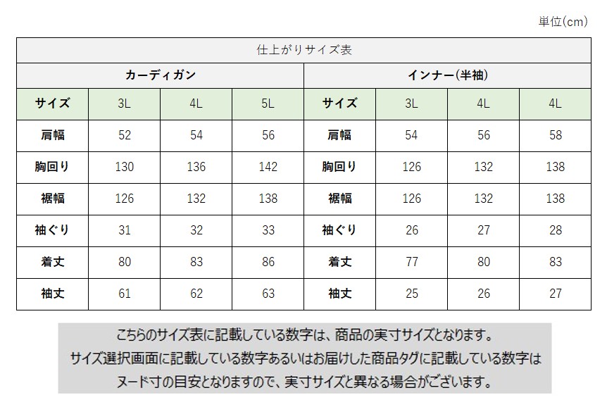 サイズチャート