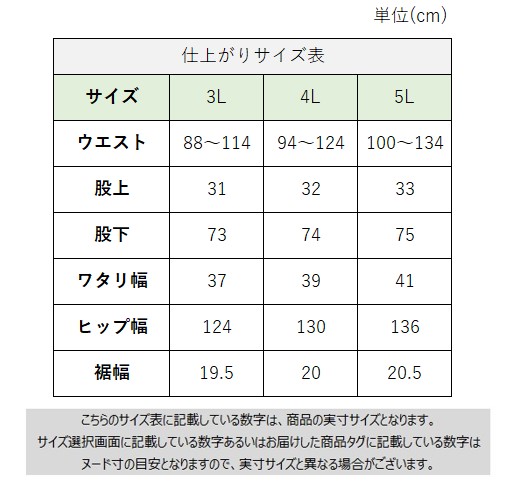 サイズチャート