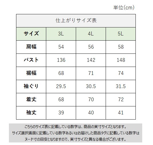 サイズチャート