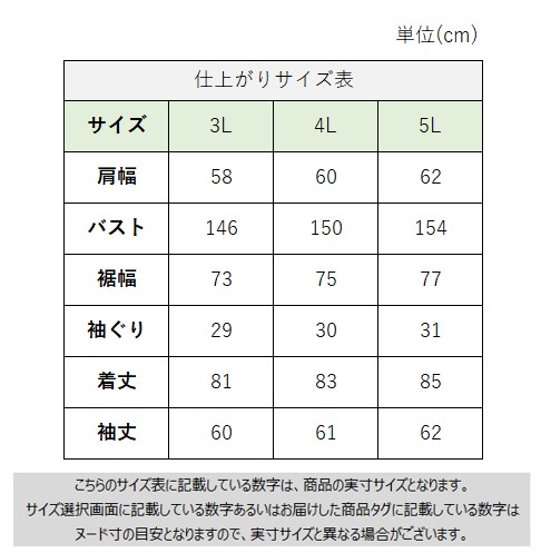 サイズチャート