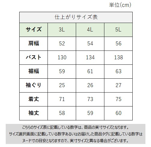 サイズチャート
