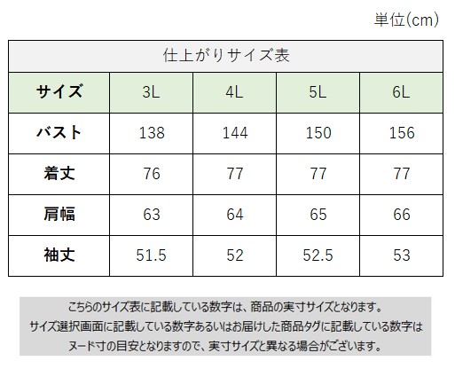 サイズチャート