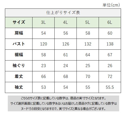 サイズチャート
