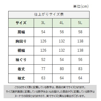 サイズチャート