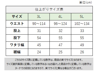 サイズチャート
