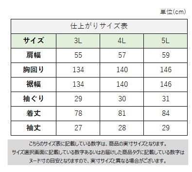 サイズチャート