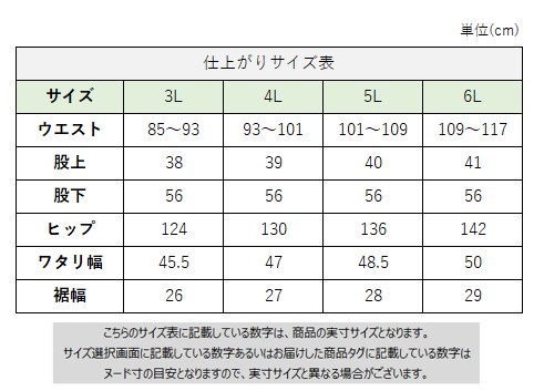 サイズチャート
