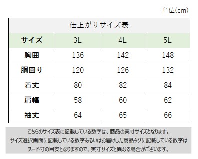 サイズチャート