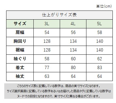 サイズチャート