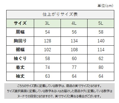 サイズチャート