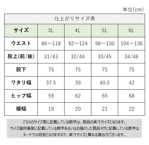 サイズチャート