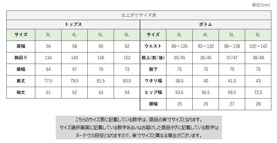 サイズチャート