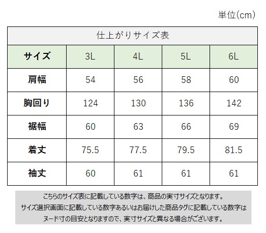 サイズチャート
