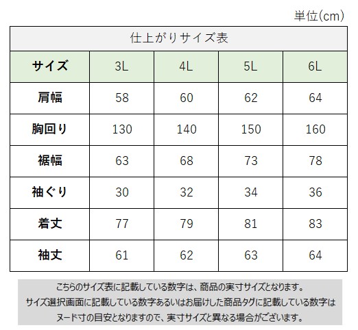 サイズチャート