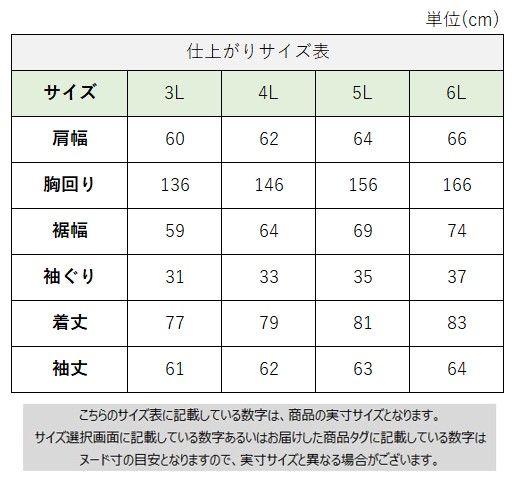 サイズチャート