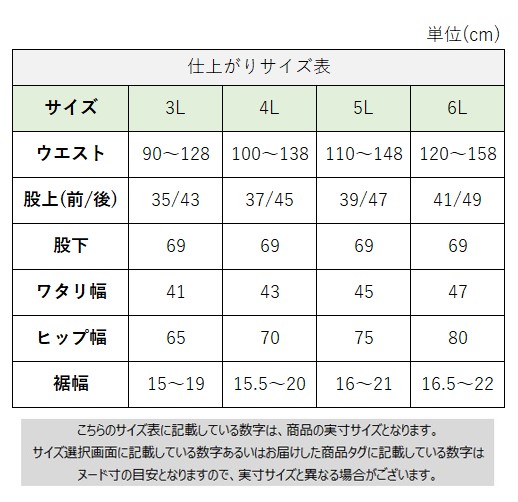サイズチャート