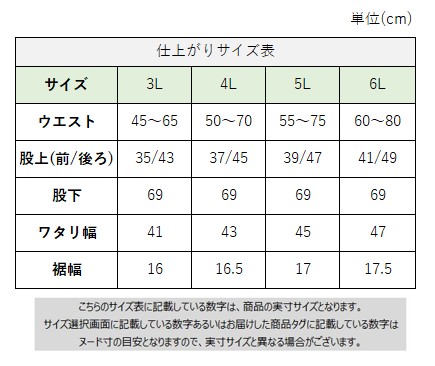 サイズチャート