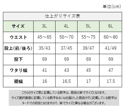 サイズチャート