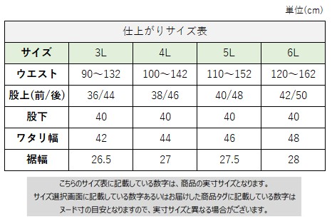 サイズチャート