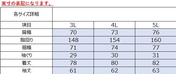 サイズチャート