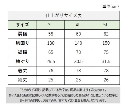 サイズチャート